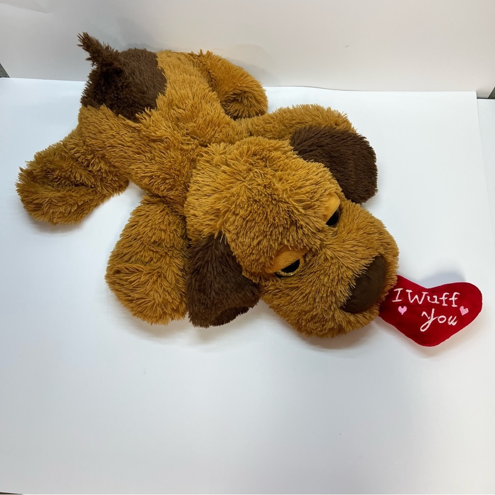 floppy dog 19 inch valentine’s day plush glitter eyes i wuff‎ you as is